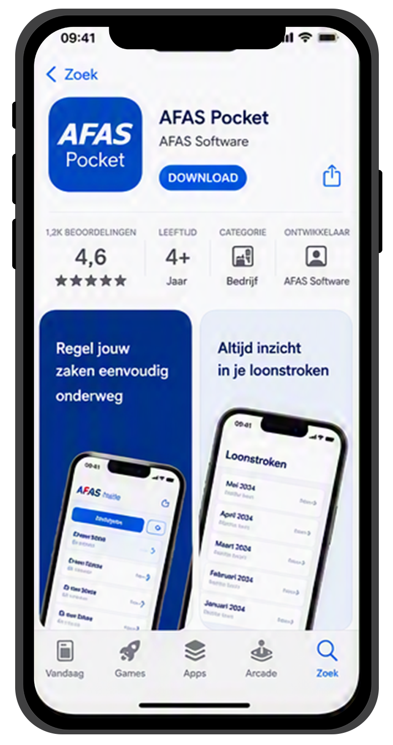AFAS Pocket app stap 1